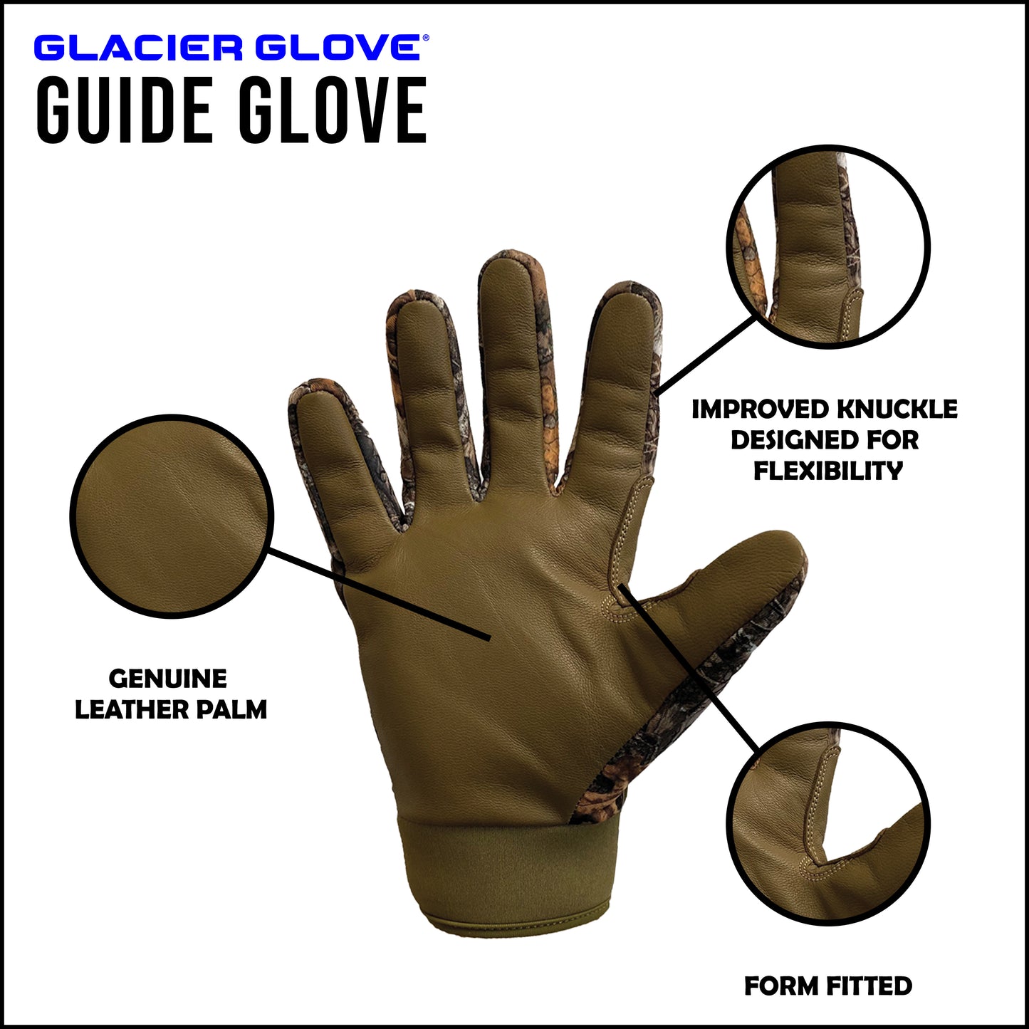 Featuring the Realtree EDGE HD pattern, the Guide Glove is designed with a focus on protection and performance. Its durability and functionality combined with dexterity and comfort makes this glove the perfect choice for rugged outdoor environments.